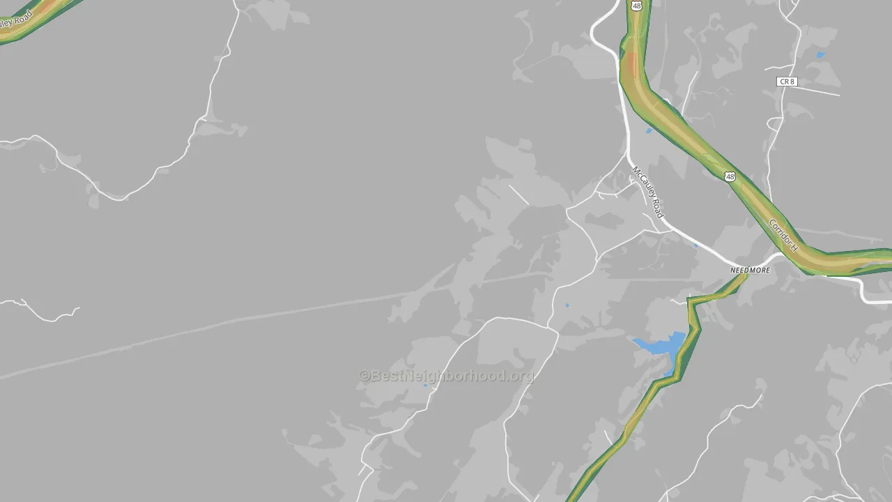 McCauley, WV Map of Noise Levels in McCauley