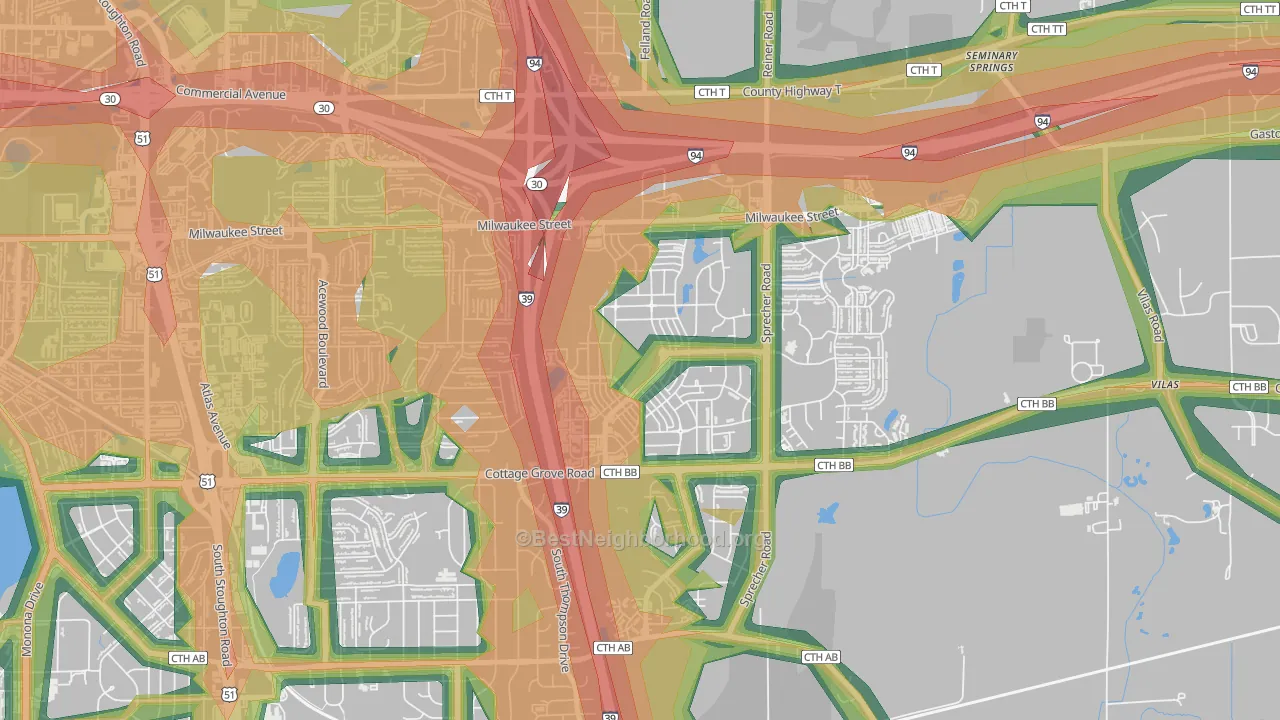 McClellan Park, Madison, WI Map of Noise Levels in McClellan Park
