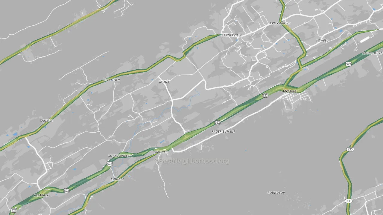 McClure, PA Map of Noise Levels in McClure