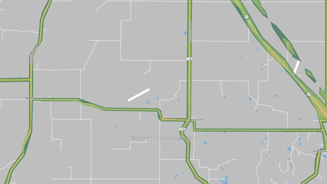 McClusky, IL Map of Noise Levels in McClusky