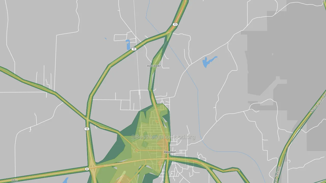 McCondy, MS Map of Noise Levels in McCondy