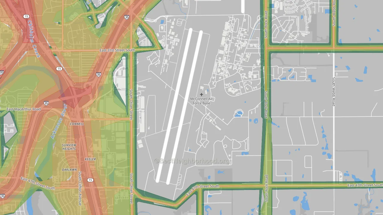 McConnell AFB, KS Map of Noise Levels in McConnell AFB