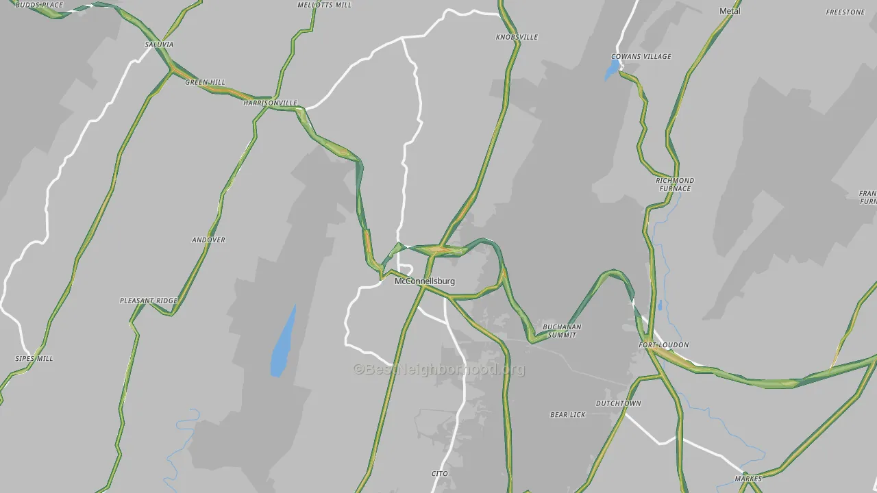 McConnellsburg, PA Map of Noise Levels in McConnellsburg