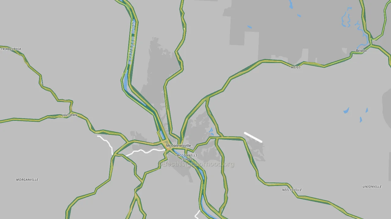 McConnelsville, OH Map of Noise Levels in McConnelsville