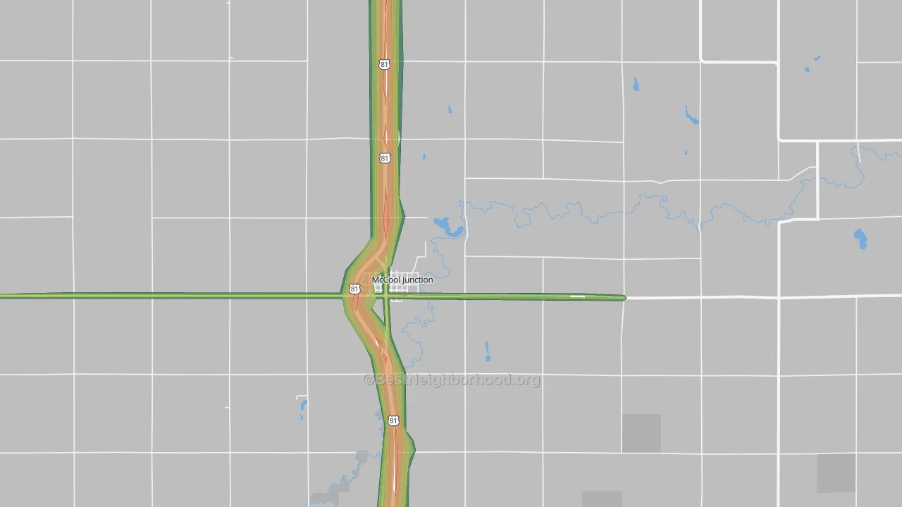 McCool Junction, NE Map of Noise Levels in McCool Junction