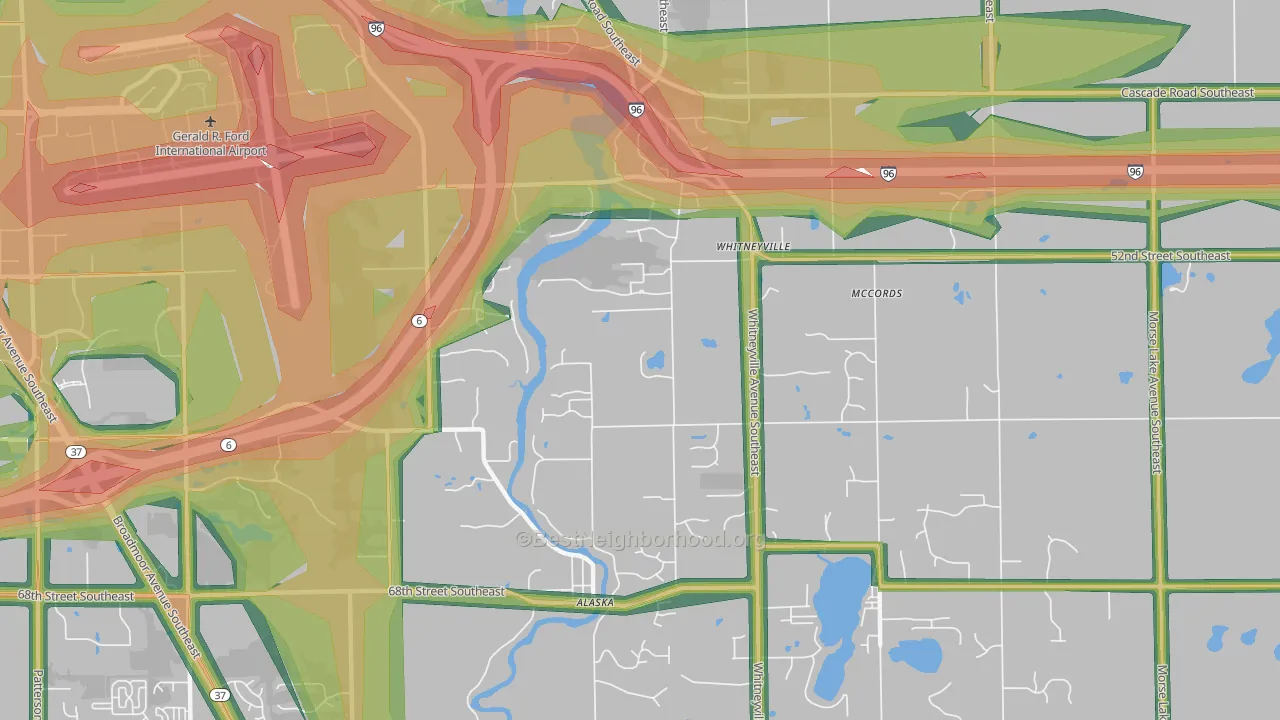 McCords, MI Map of Noise Levels in McCords