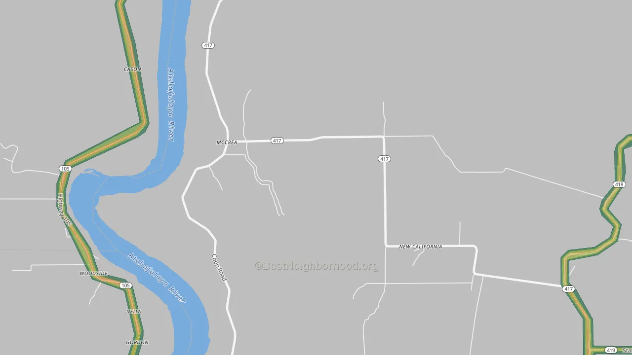 McCrea, LA Map of Noise Levels in McCrea