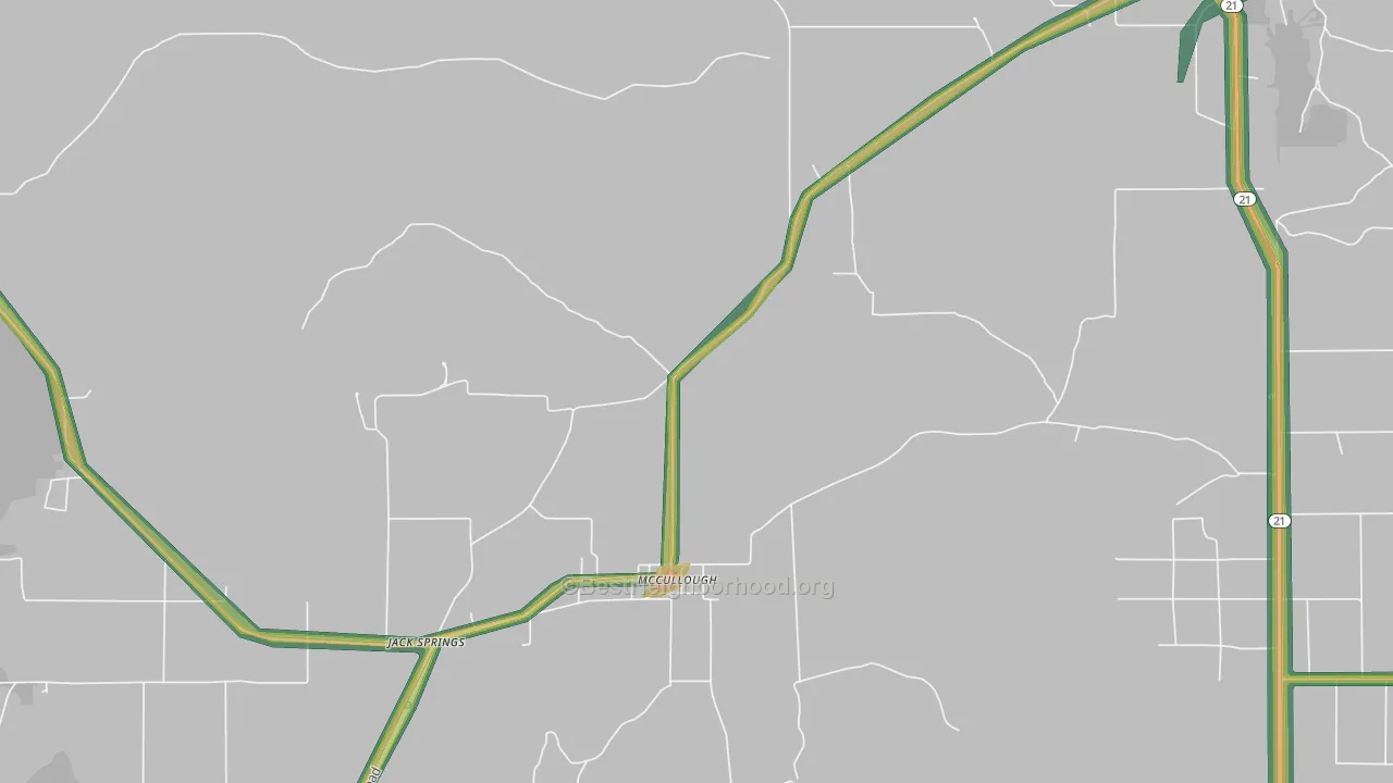McCullough, AL Map of Noise Levels in McCullough
