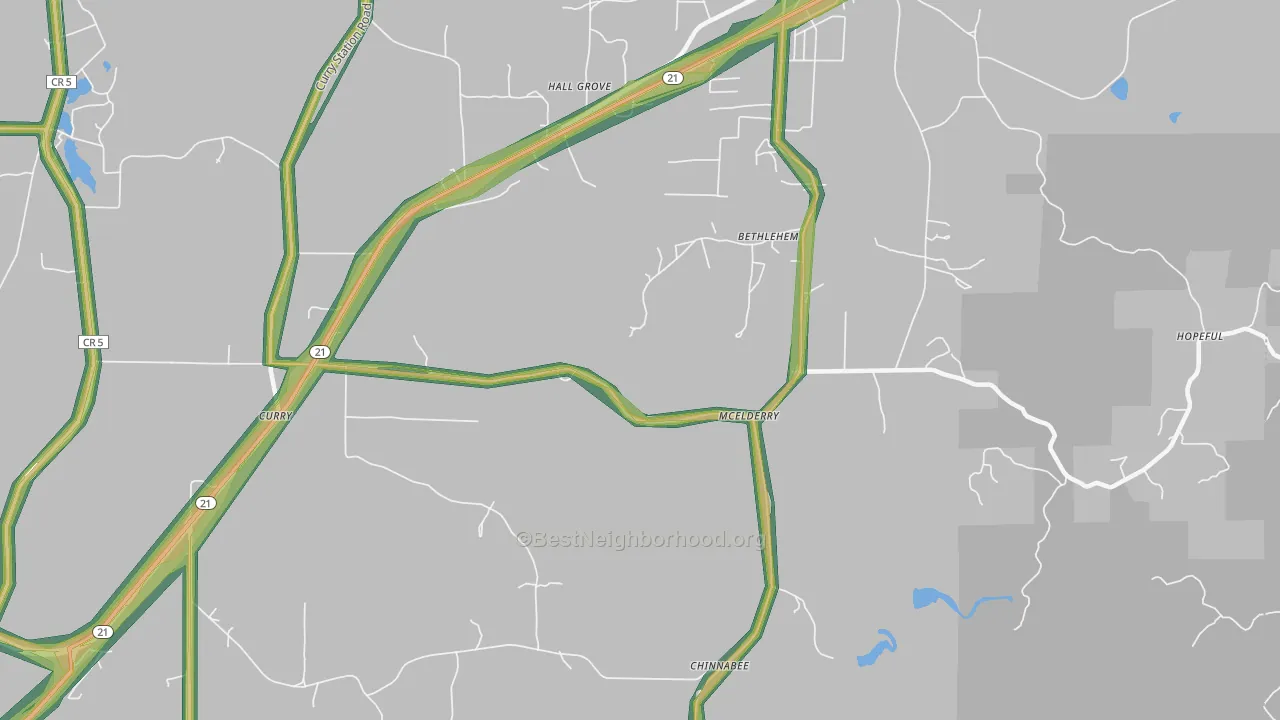 McElderry, AL Map of Noise Levels in McElderry