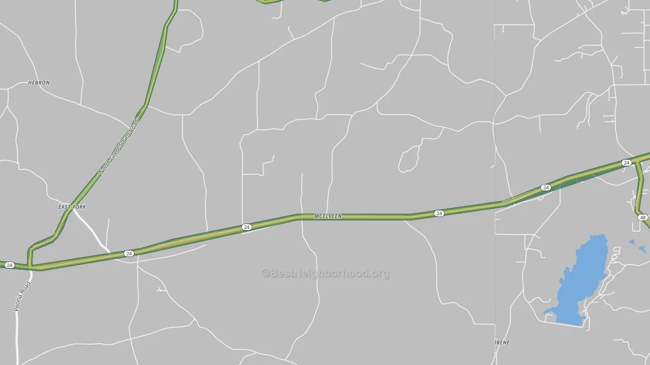 McElveen, MS Map of Noise Levels in McElveen