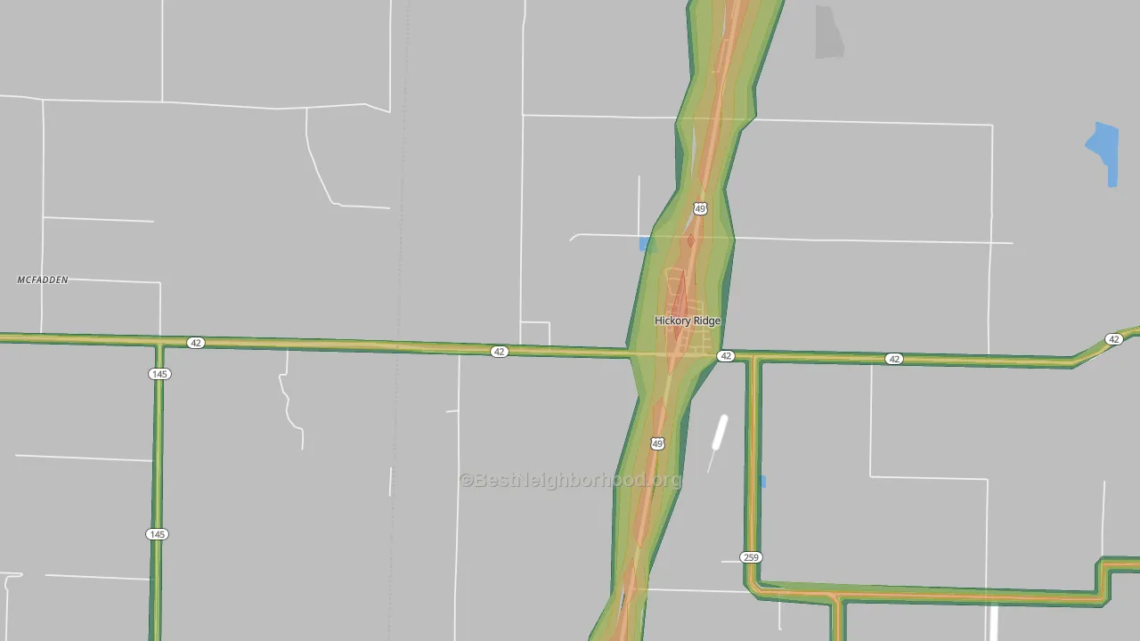 McFadden, AR Map of Noise Levels in McFadden