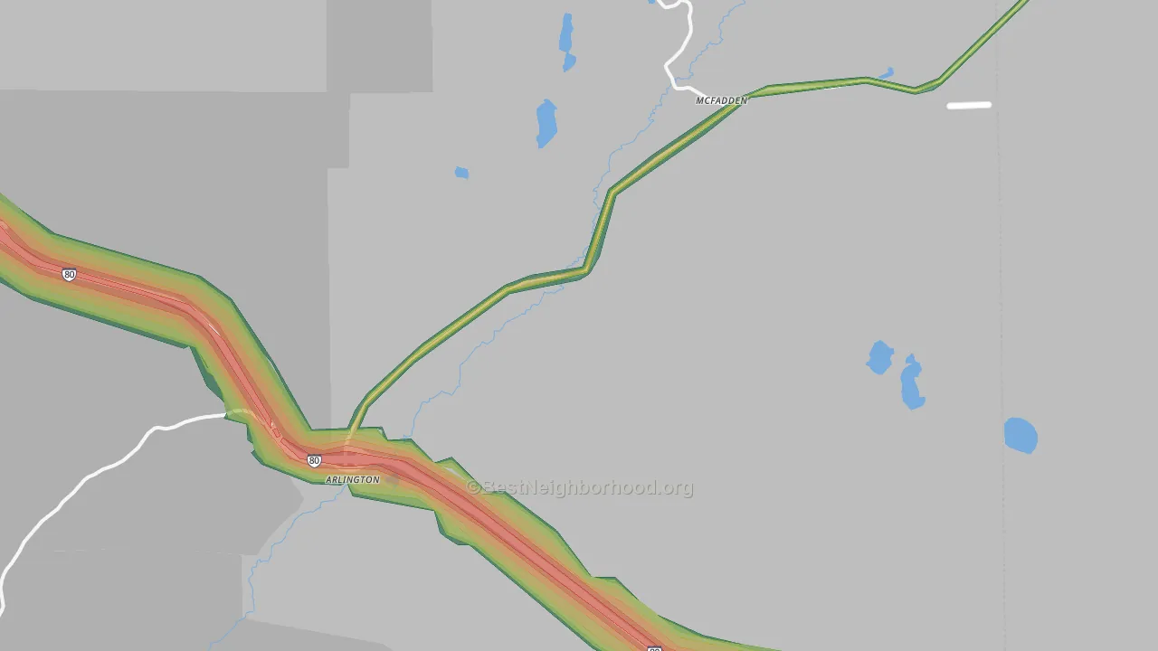 McFadden, WY Map of Noise Levels in McFadden
