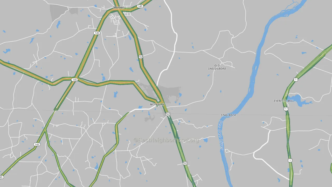 McFarlan, NC Map of Noise Levels in McFarlan