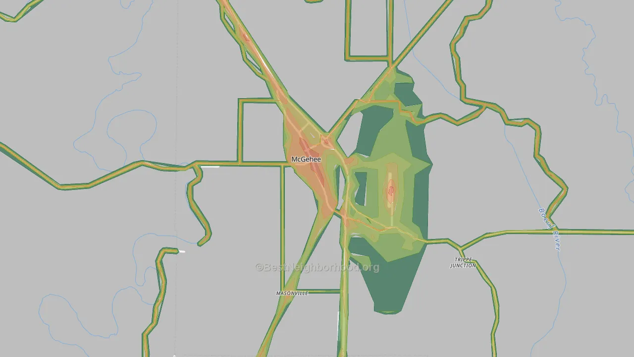 McGehee, AR Map of Noise Levels in McGehee