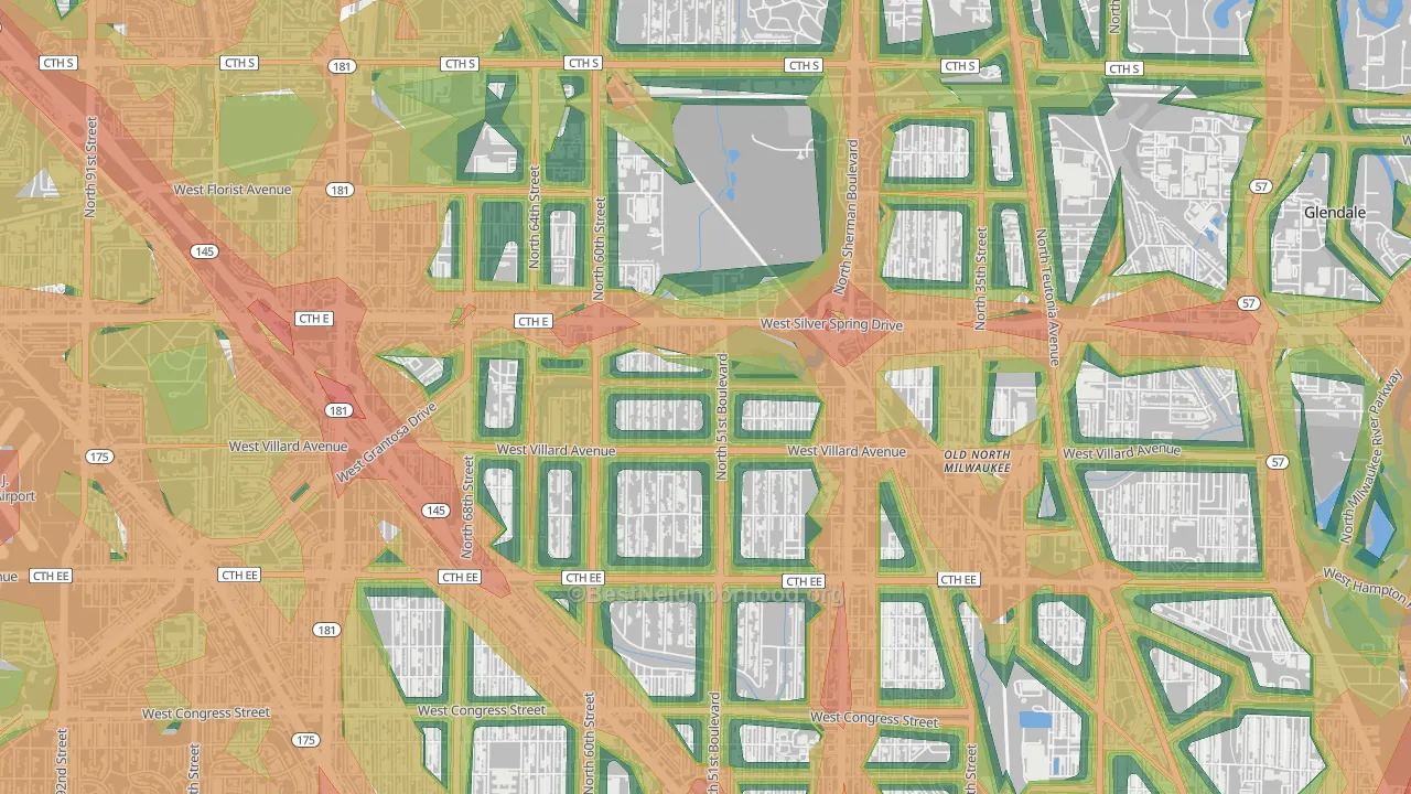 McGovern Park, Milwaukee, WI Map of Noise Levels in McGovern Park