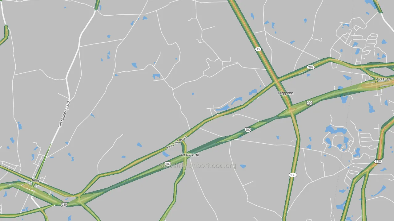 McGregor, GA Map of Noise Levels in McGregor