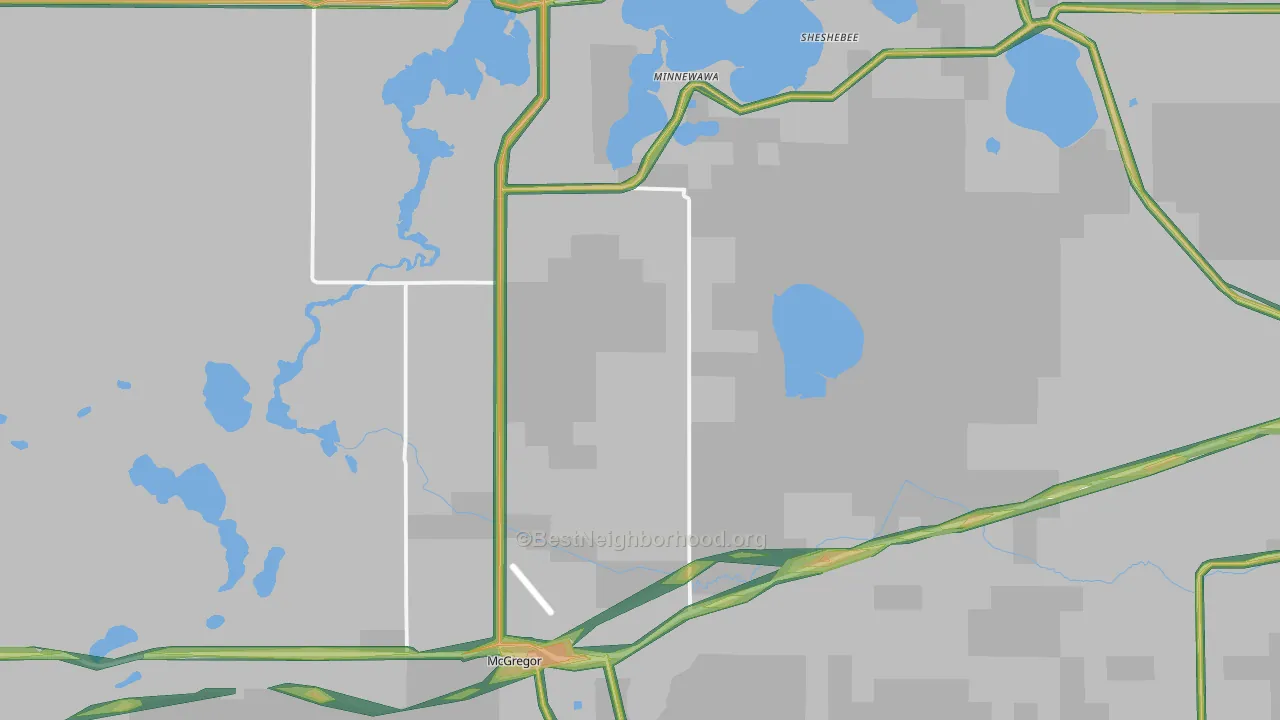 McGregor, MN Map of Noise Levels in McGregor