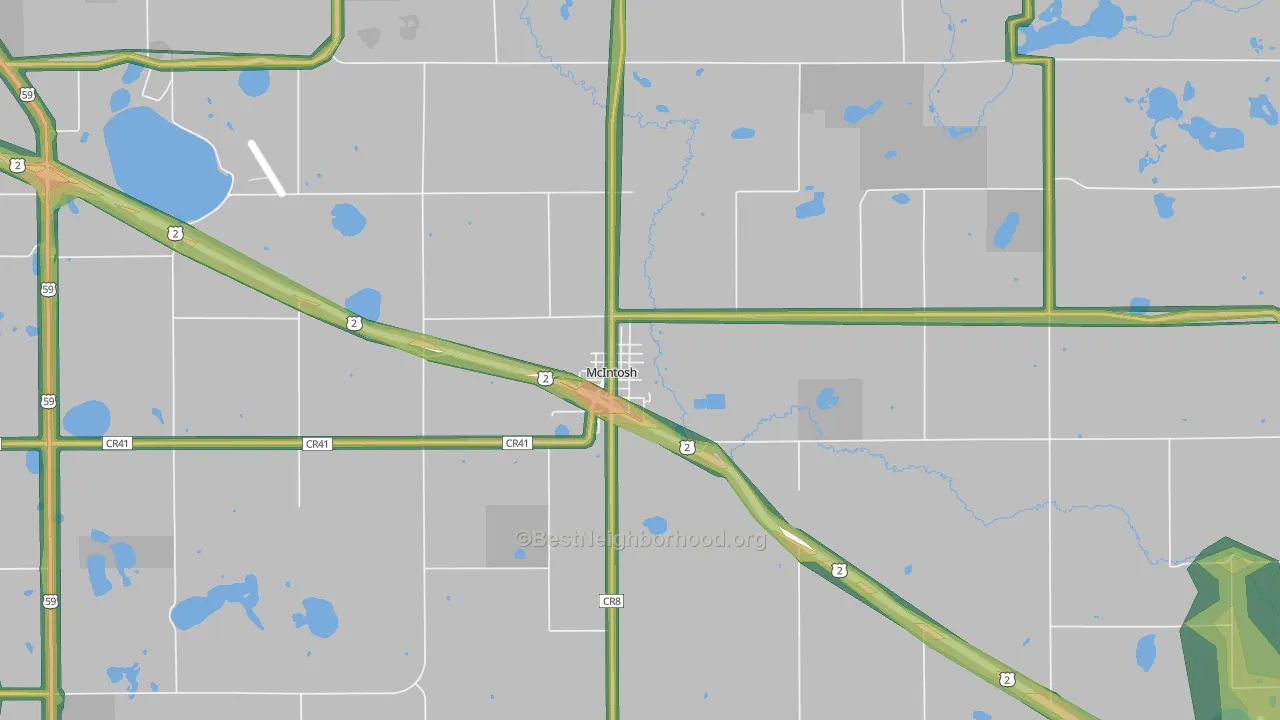 Mcintosh, MN Map of Noise Levels in Mcintosh
