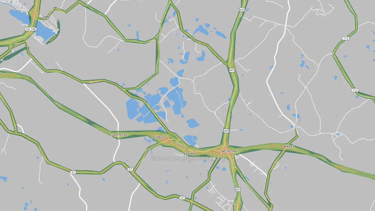 McIntyre, GA Map of Noise Levels in McIntyre
