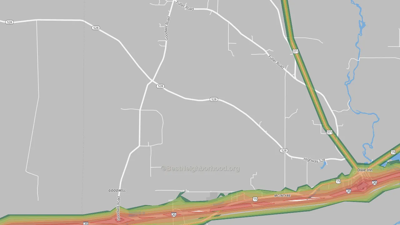 McIntyre, LA Map of Noise Levels in McIntyre