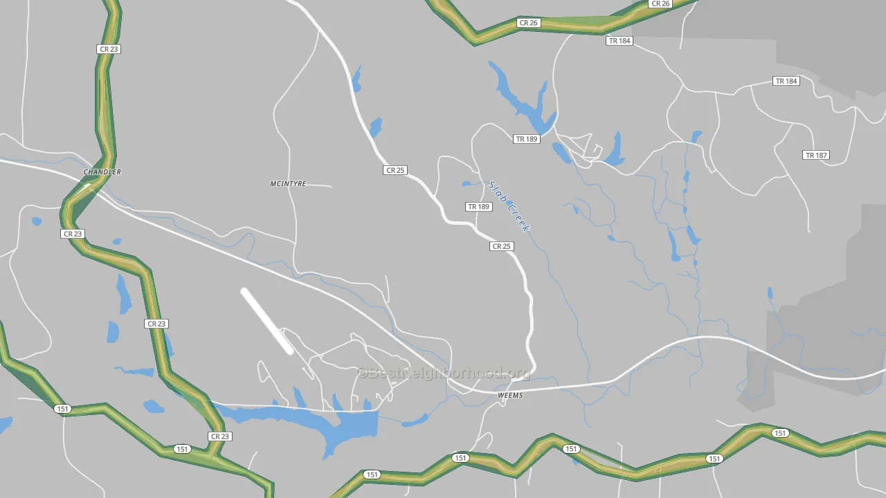 McIntyre, OH Map of Noise Levels in McIntyre