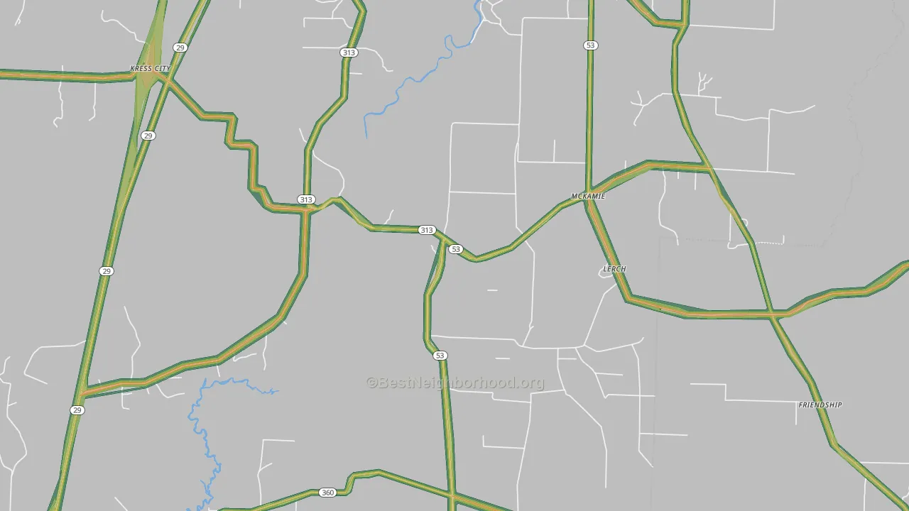 McKamie, AR Map of Noise Levels in McKamie