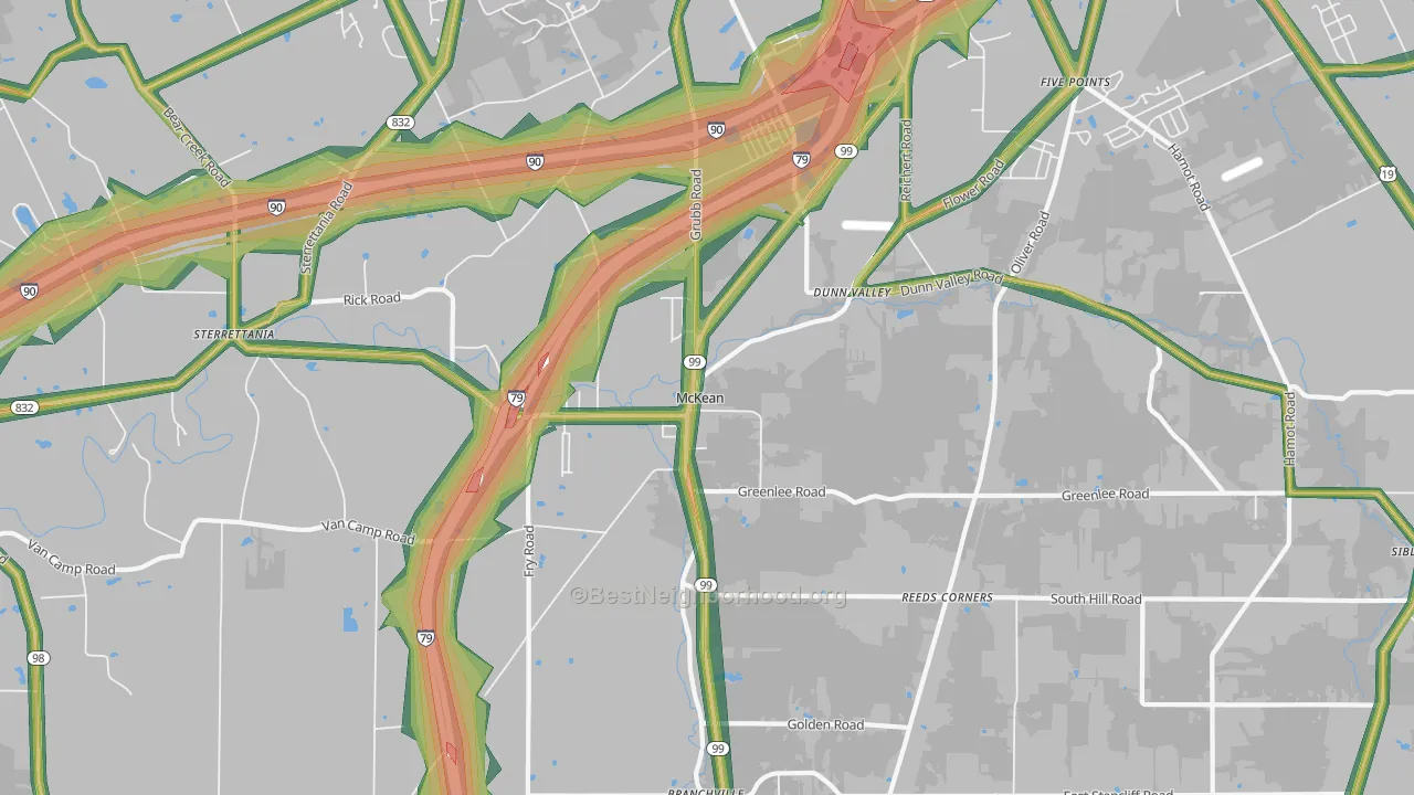 McKean, PA Map of Noise Levels in McKean