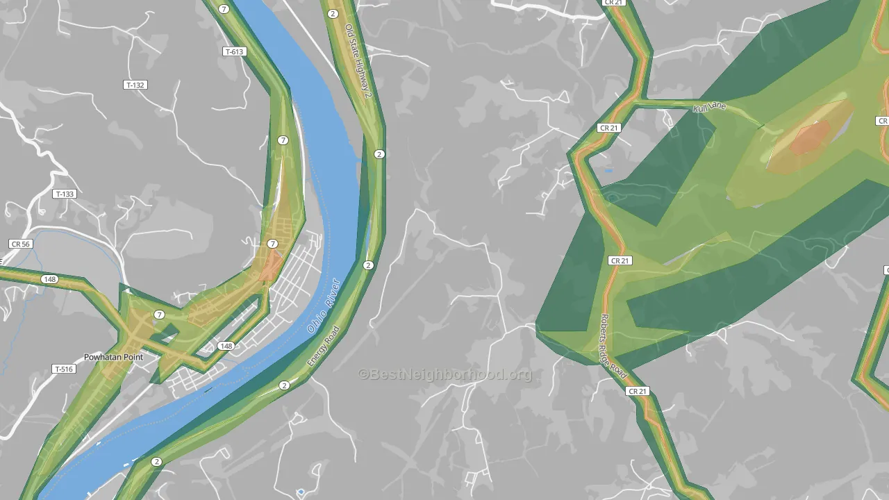 McKeefrey, WV Map of Noise Levels in McKeefrey
