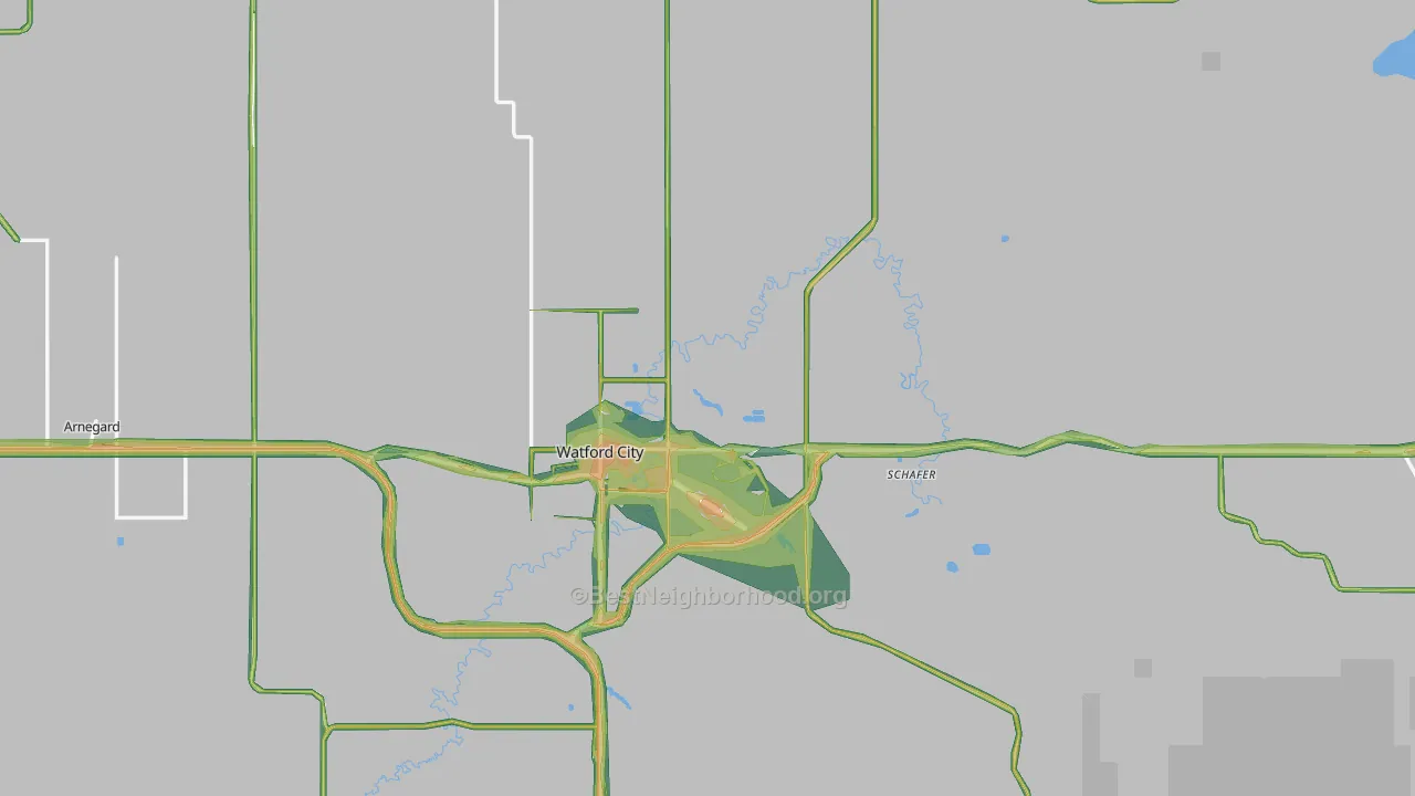 McKenzie County, ND Map of Noise Levels in McKenzie County