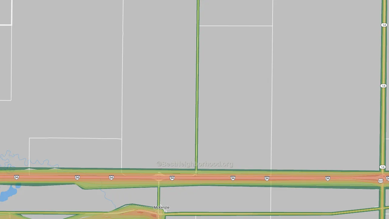 Mckenzie, ND Map of Noise Levels in Mckenzie