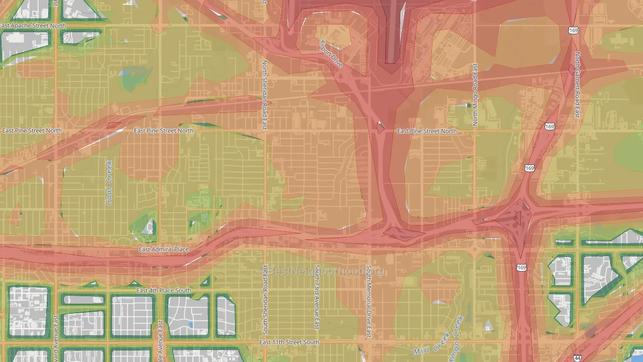 McKinley Mitchell, Tulsa, OK Map of Noise Levels in McKinley Mitchell