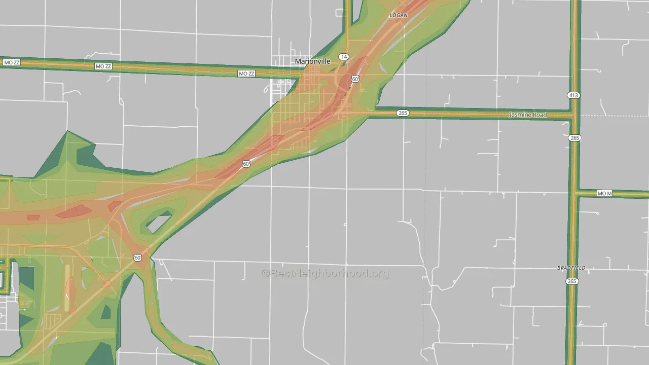 McKinley, MO Map of Noise Levels in McKinley