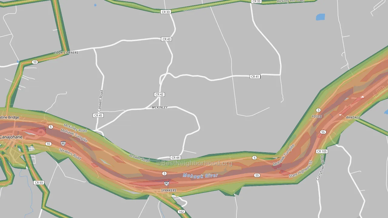 McKinley, NY Map of Noise Levels in McKinley