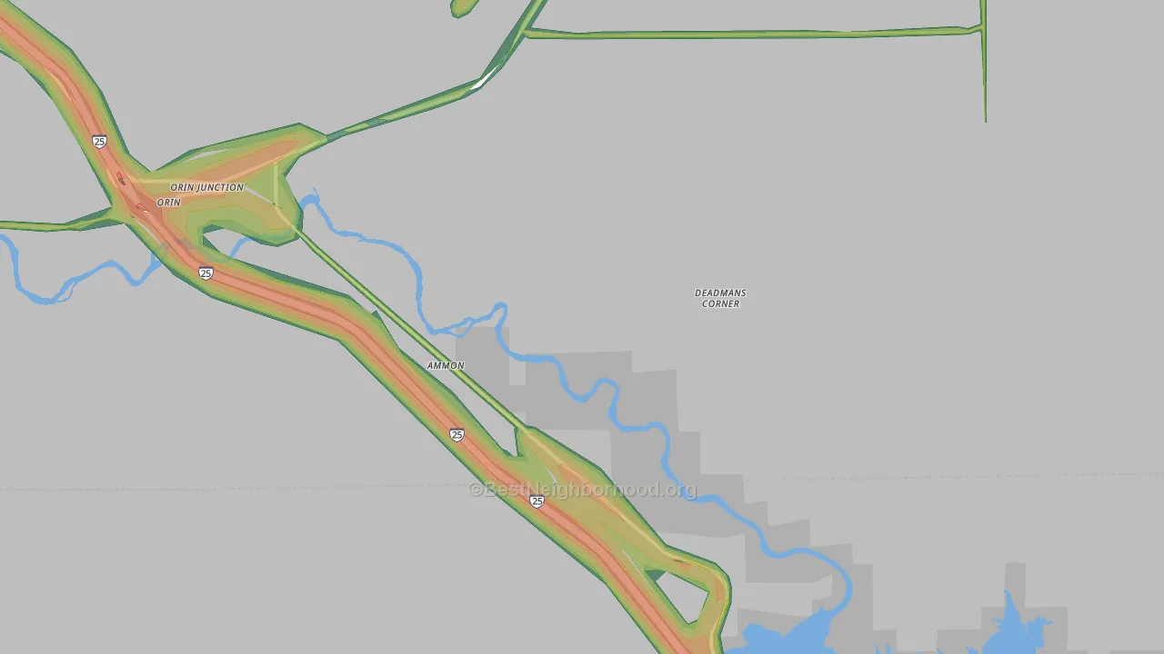 McKinley, WY Map of Noise Levels in McKinley