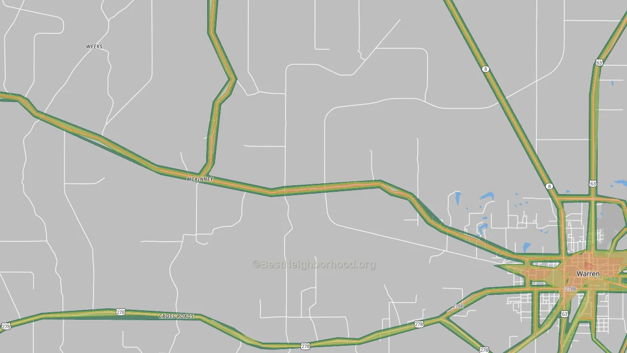 McKinney, AR Map of Noise Levels in McKinney