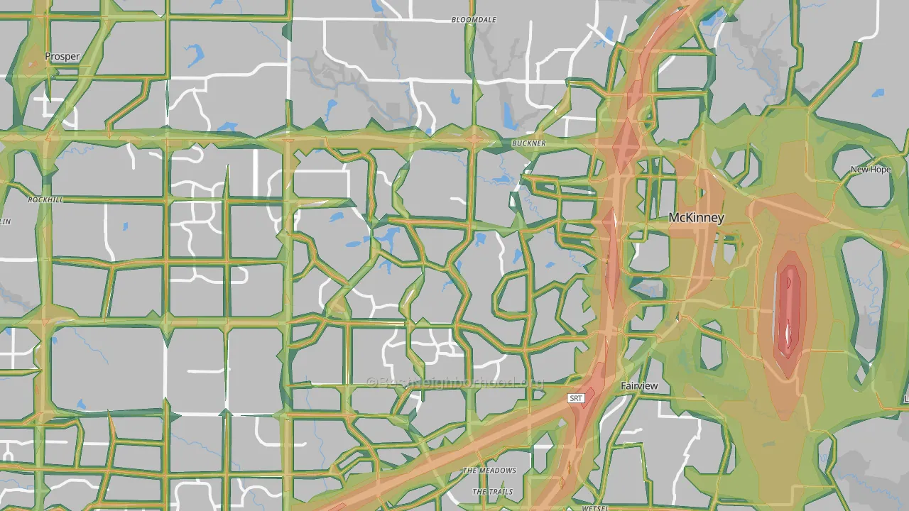 McKinney, TX Map of Noise Levels in McKinney