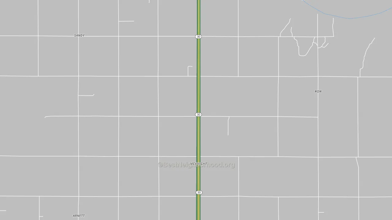 McKnight, OK Map of Noise Levels in McKnight