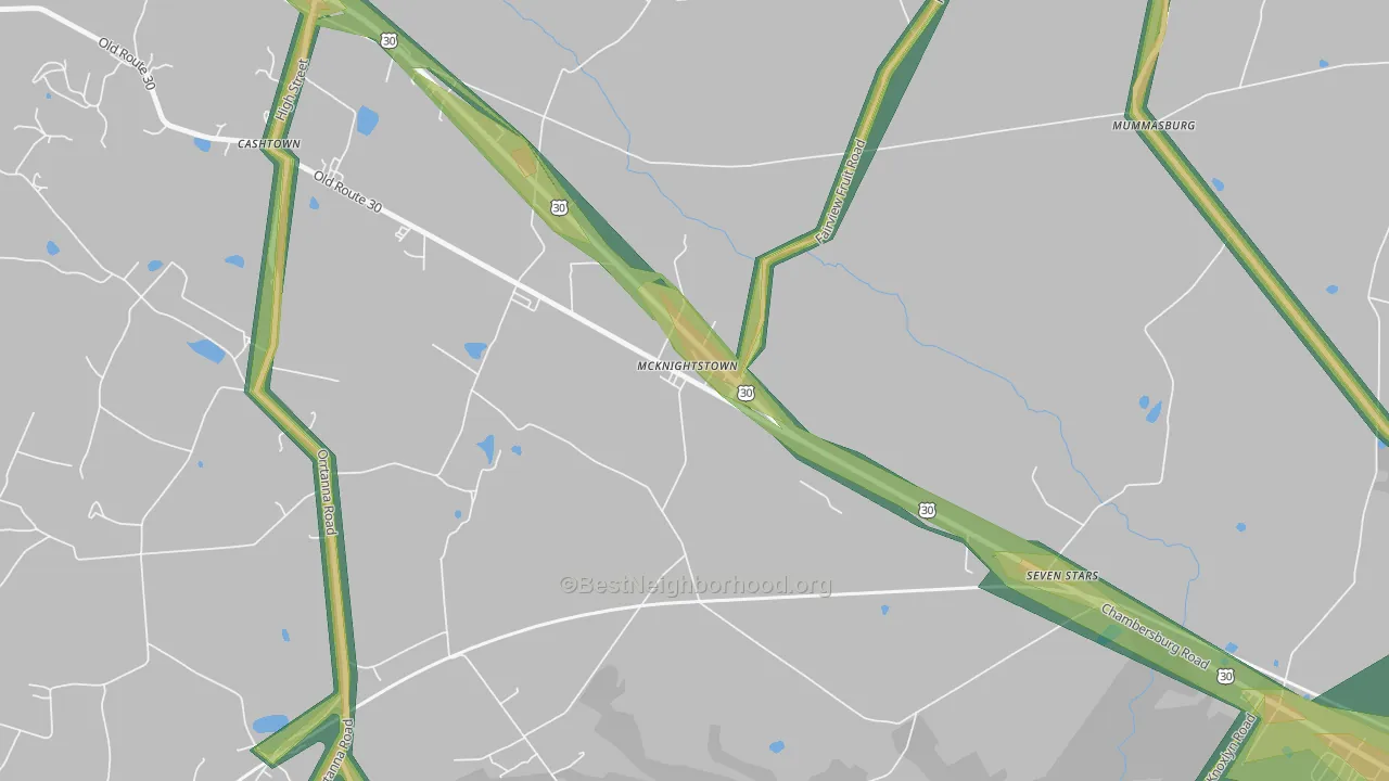 McKnightstown, PA Map of Noise Levels in McKnightstown