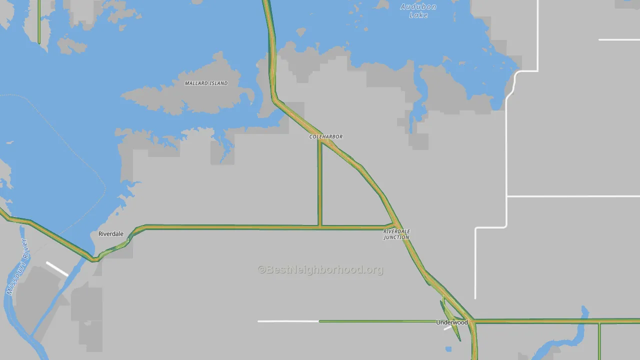 McLean County, ND Map of Noise Levels in McLean County