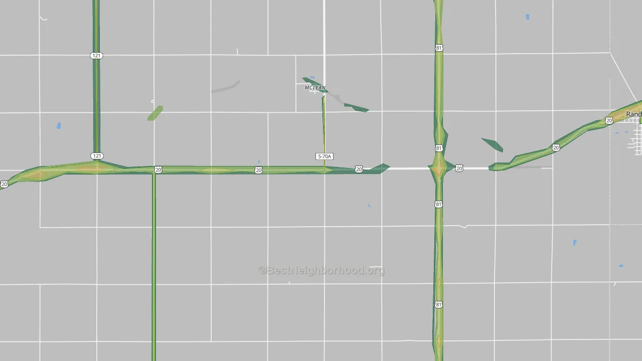 Mclean, NE Map of Noise Levels in Mclean