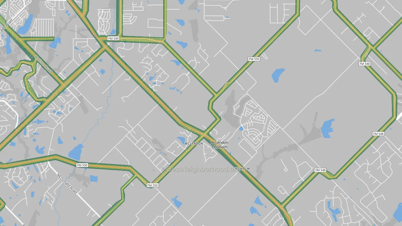 McLendon-Chisholm, TX Map of Noise Levels in McLendon-Chisholm