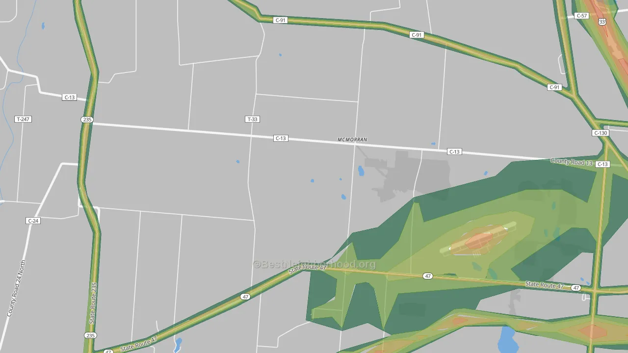McMorran, OH Map of Noise Levels in McMorran