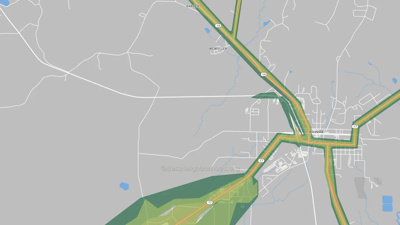 McMullen, AL Map of Noise Levels in McMullen