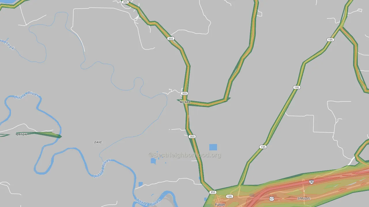 McNab, AR Map of Noise Levels in McNab