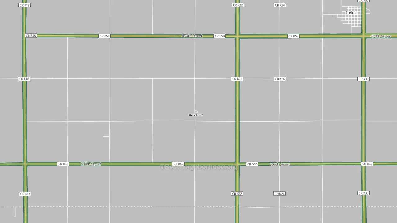 McNally, IA Map of Noise Levels in McNally