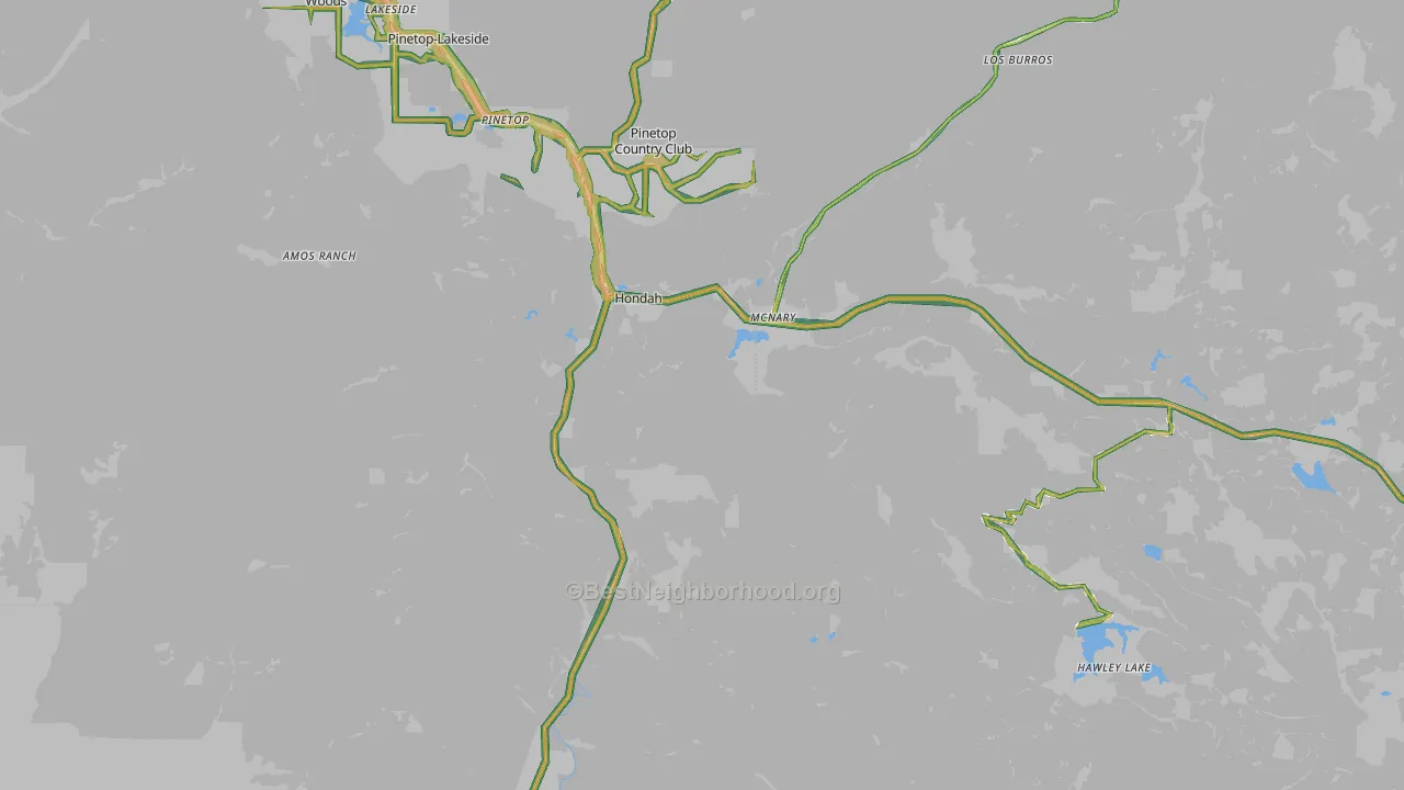 McNary, AZ Map of Noise Levels in McNary