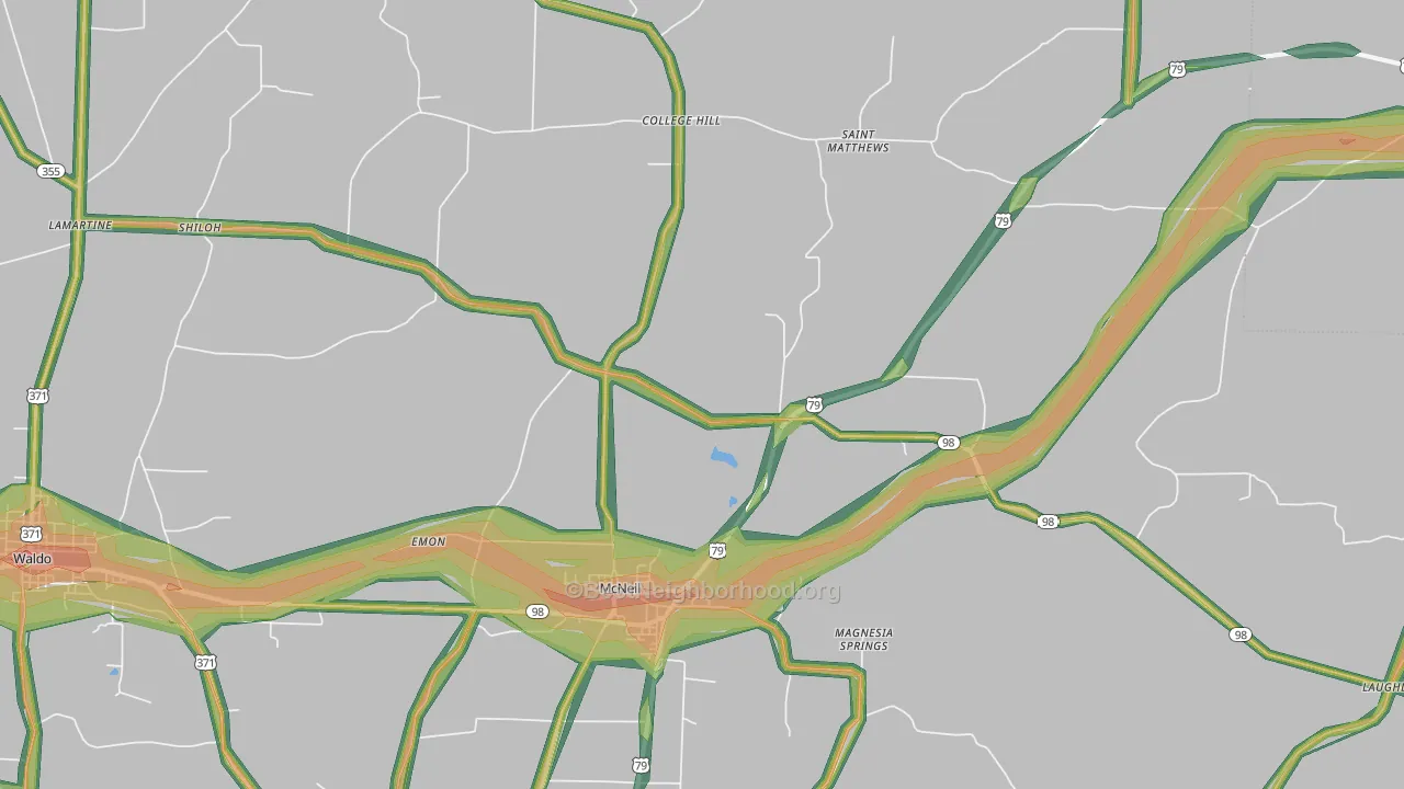 McNeil, AR Map of Noise Levels in McNeil