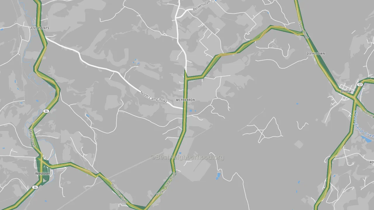 McPherron, PA Map of Noise Levels in McPherron
