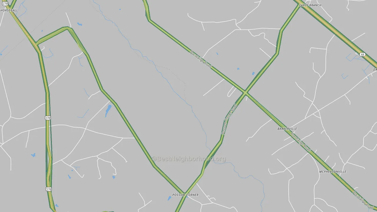 McPhersonville, SC Map of Noise Levels in McPhersonville