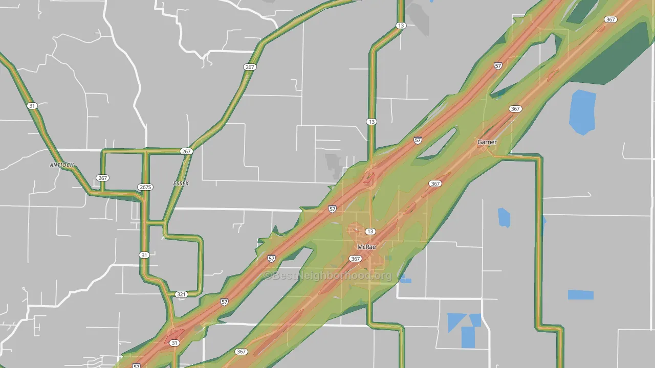 McRae, AR Map of Noise Levels in McRae
